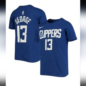 Youth LA Clippers Paul George Nike Royal Name & Number Performance T-Sh L